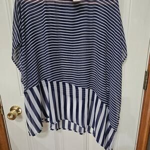 Lane Bryant Navy and White Blouse, size 10-12